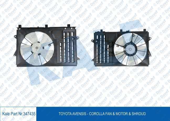 KLR-347435 Fan Motoru Davlumbazli Toyota Avensis Corolla Verso Yaris 1.4 D-4d 04-09